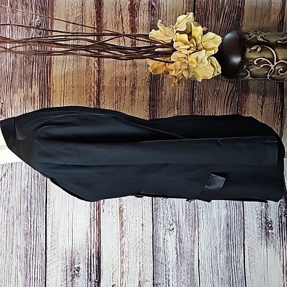 VINTAGE 80'S SHASHA BLACK DOUBLE BREASTED LONG SLEEVE DRESS - Picture 6 of 16